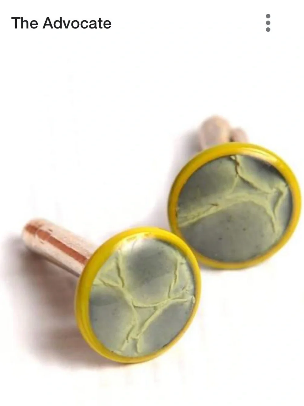 Cuff Links Olive and Brown Stone Dome Cuff links- Claire·Sanchez Designer